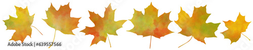 Autumn vector watercolor set with isolated maple leaves. Back to school. Golden autumn. Multicolor kids ornament for wrapping, postcard, poster, flyer. Colorful painted hand drawn fall illustration.