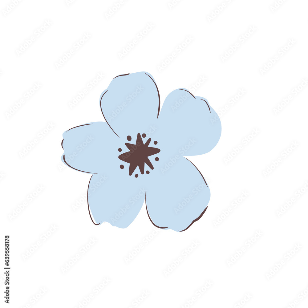 cloud with blue flower, illustration cloud with blue flower, illustration
