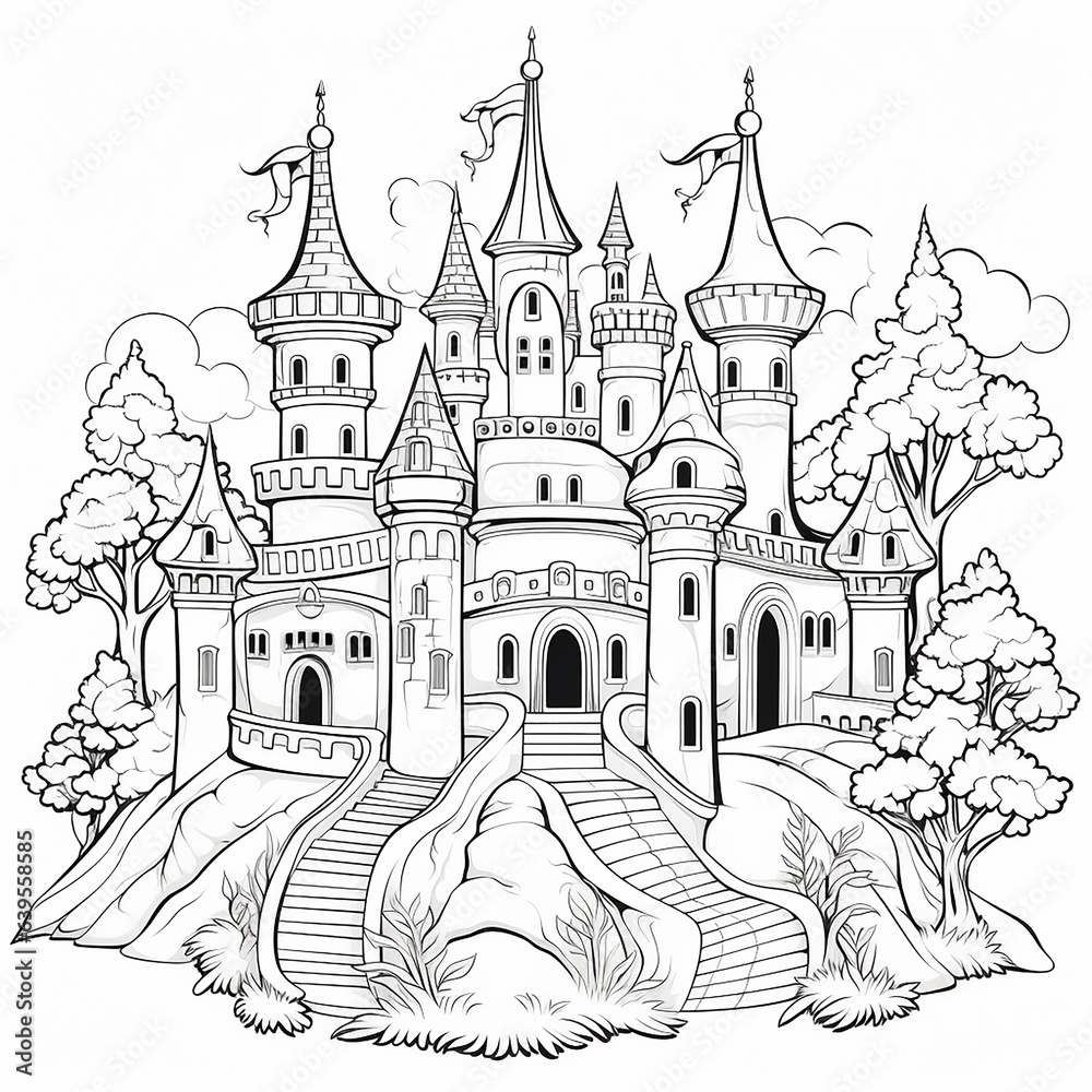 Enchanting Castle Coloring Page for Kids