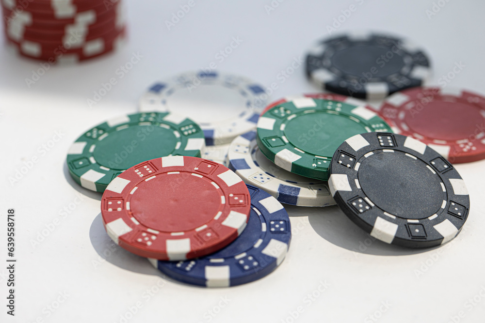 Casino chips on white background isolated Casino chips on white background isolated