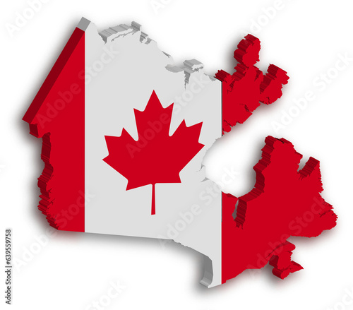 Obraz na płótnie canadian flag on map