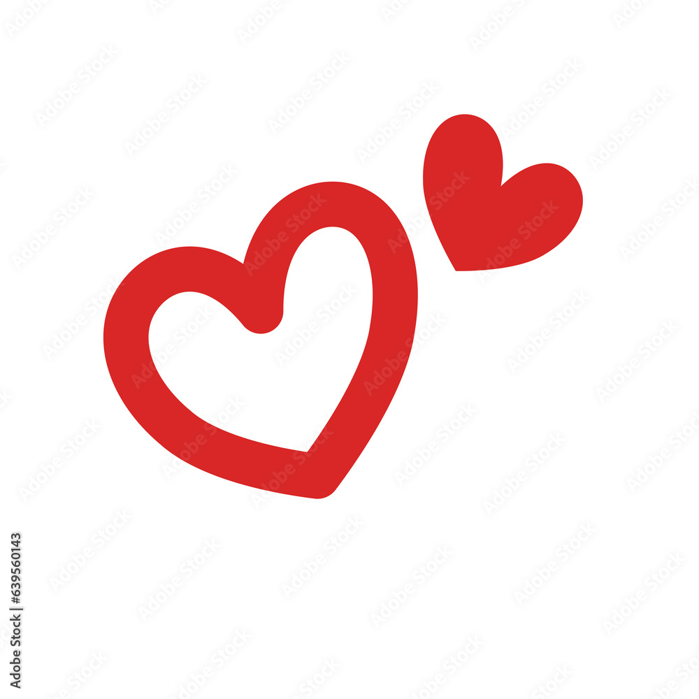 red heart isolated on white valentine 