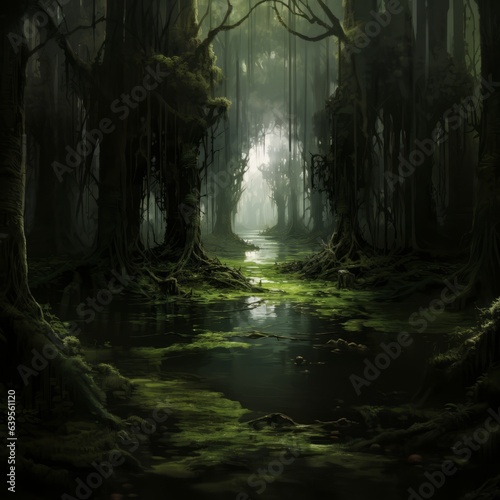 Swamp. Generated AI. © reznik