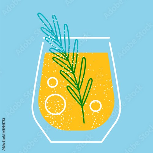Cocktail glass drink vector illustration
