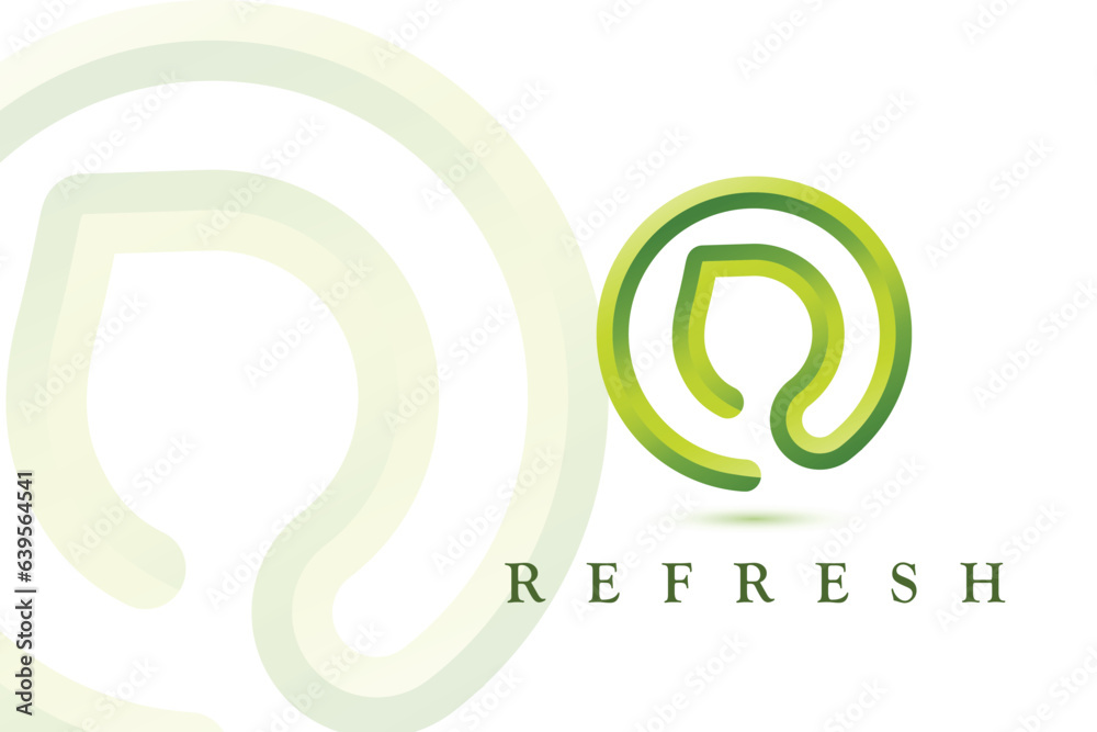 3d abstract linear design R letter logo concept 3d abstract linear design R letter logo concept
