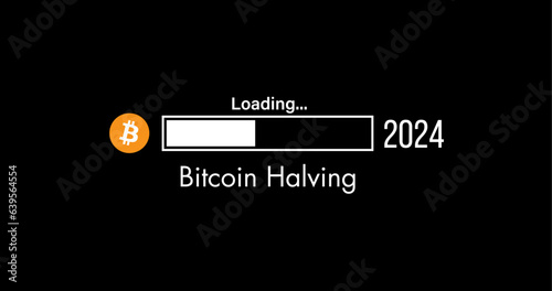 progress bar bitcoin halving 2024 loading vector illustration photo