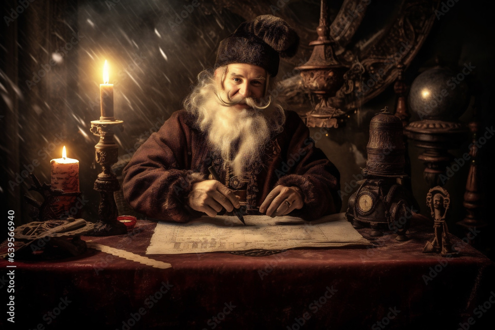merry table eve wish present christmas holiday gift santa letter. Generative AI.