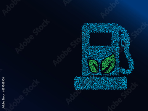 biofuel station, concept for green energy renewable fuel, low polygonal blue gas station 