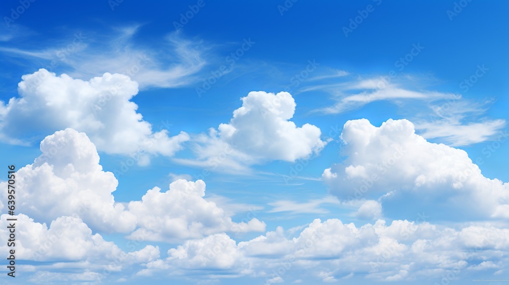 Fototapeta premium Blue sky with white clouds, Generative AI
