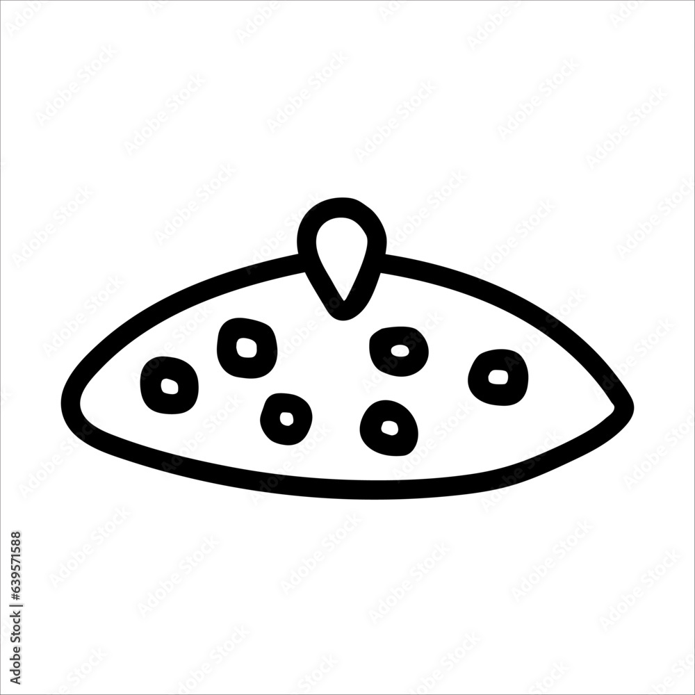 Pan lid doodle vector illustration isolated on white