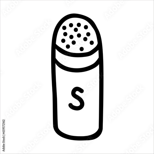 Saltshaker vector doodle hand drawn illustration isolated on white