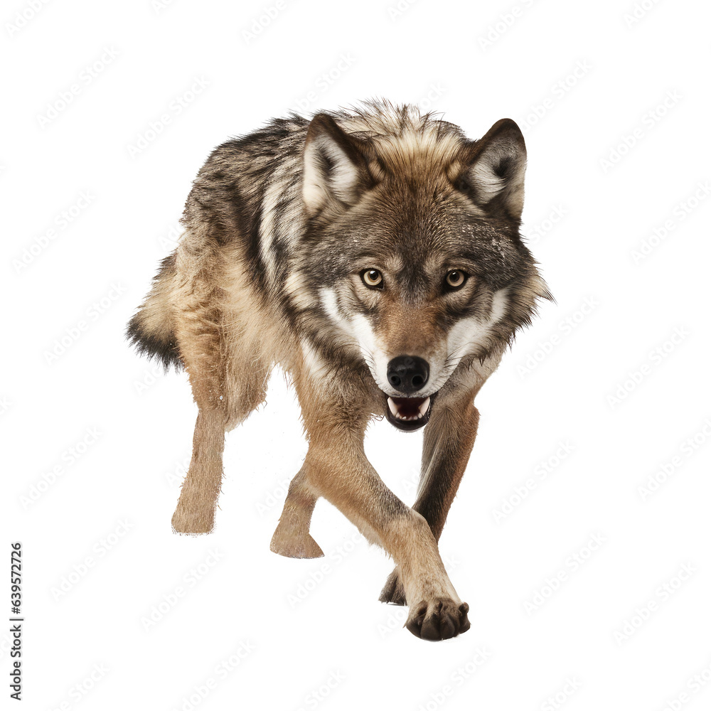 wolf looking isolated on white