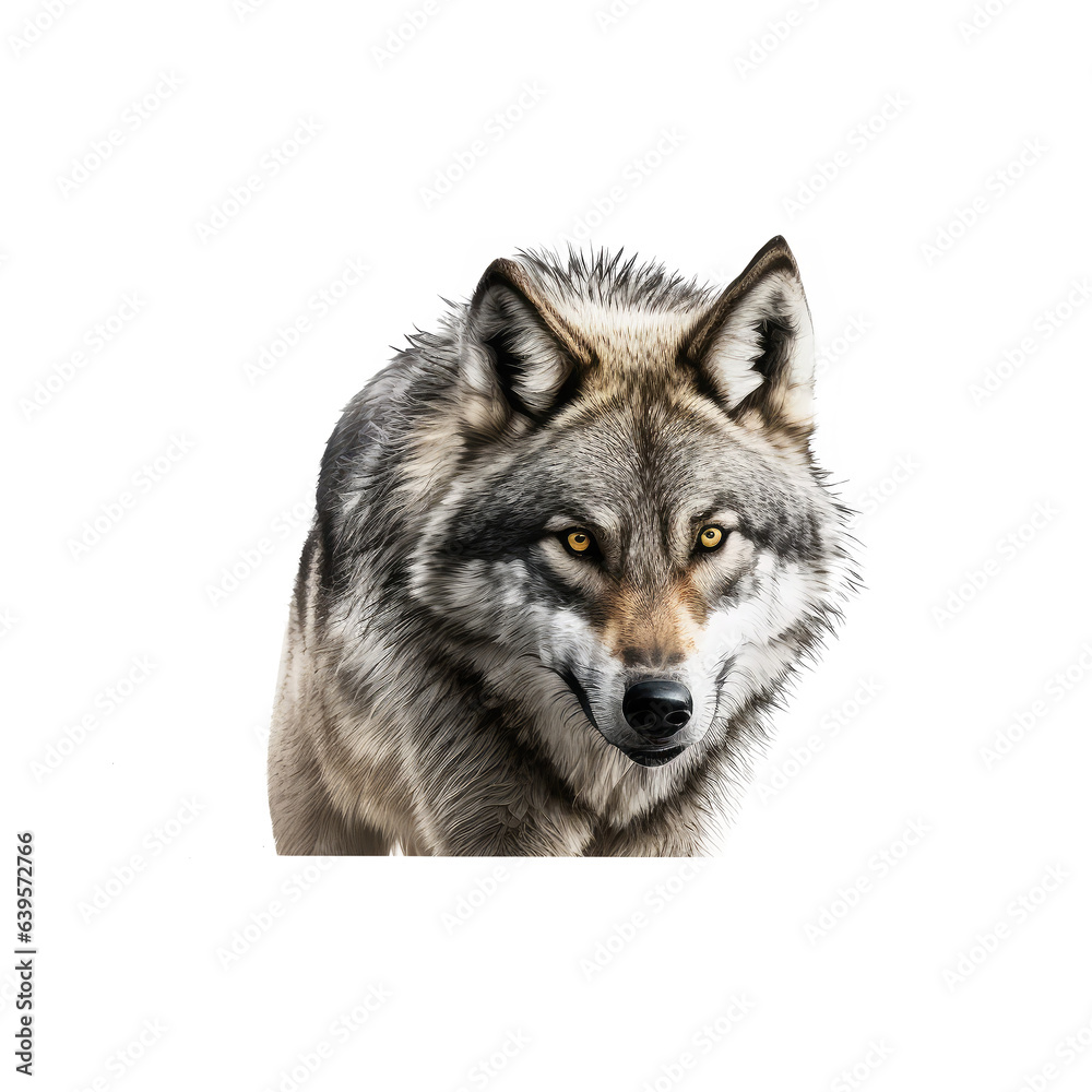 wolf looking isolated on white