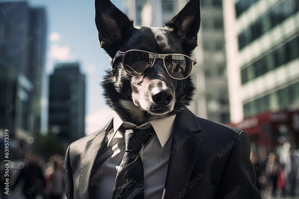 スーツを着てサングラスを掛けた犬2 スーツを着てサングラスを掛けた犬2