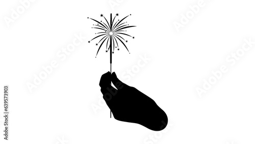 Hand holding sparkler