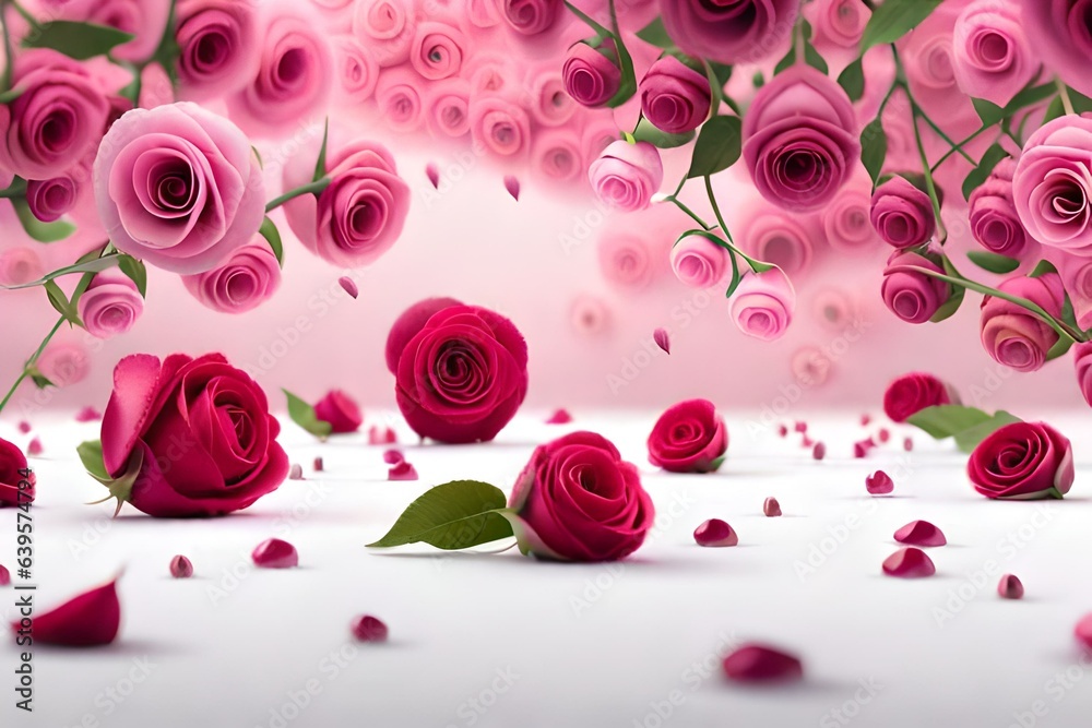 pink and red rose background