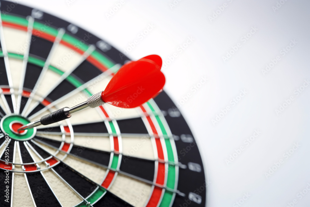 business concept, goal, success, a dart on center of dart board business concept, goal, success, a dart on center of dart board