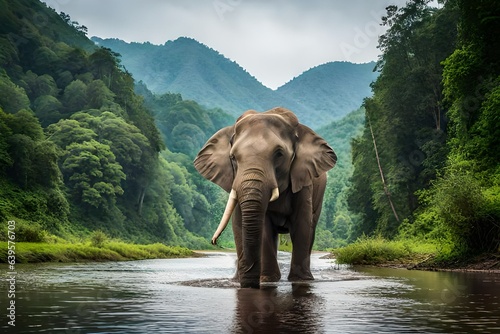 elephant in the water