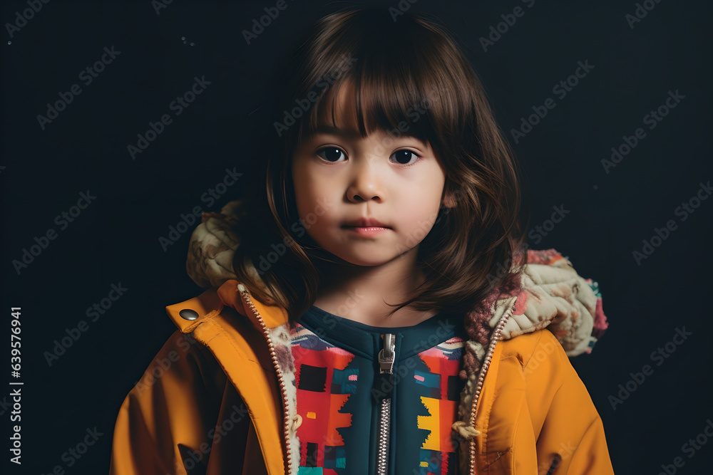 Portrait of cute little girl looking at camera, Closeup portrait of asian elementary school student Portrait of cute little girl looking at camera, Closeup portrait of asian elementary school student