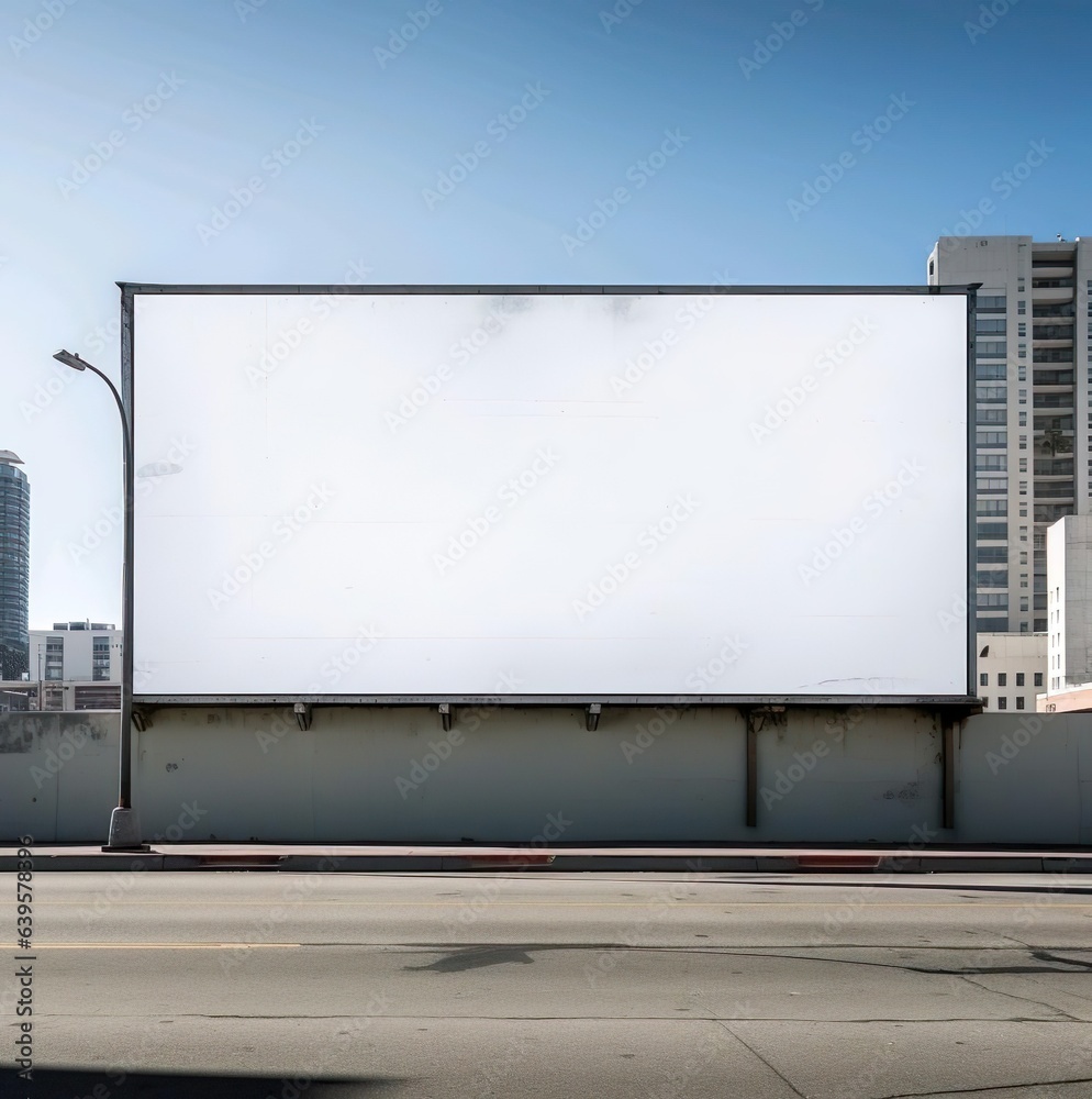 A blank billboard that is white in color and has a white background A blank billboard that is white in color and has a white background