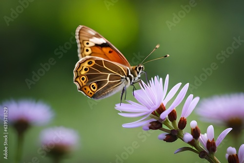 Brown butterfly perched on plant