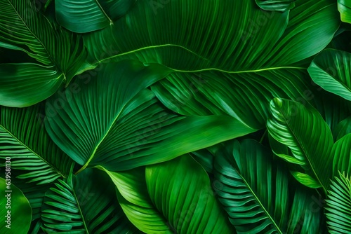 green leaves background Generated Ai