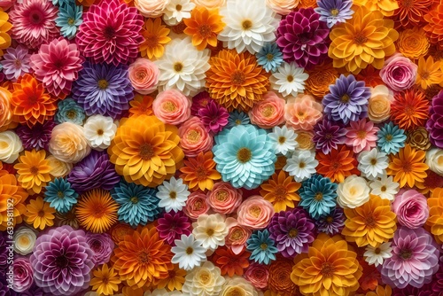 colorful flower background Generated Ai