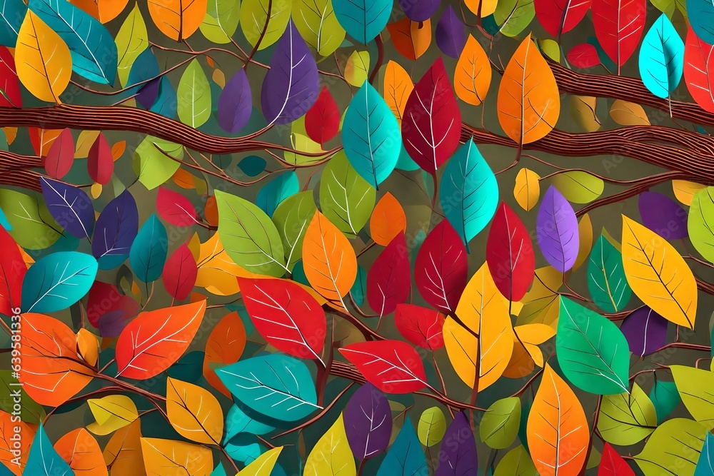 autumn leaves seamless pattern Generated Ai autumn leaves seamless pattern Generated Ai