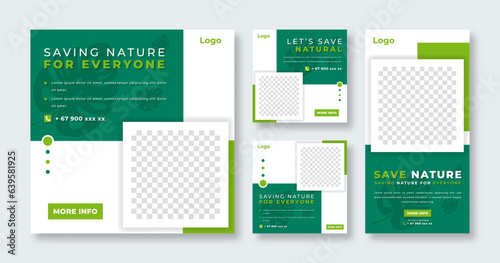 Saving Nature Social Media Post for Online Marketing Promotion Banner, Story and Web Internet Ads Flyer