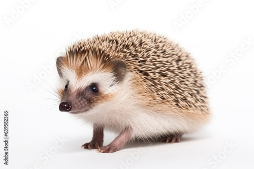 Cute adult hedgehog isolated on white background © DenisNata