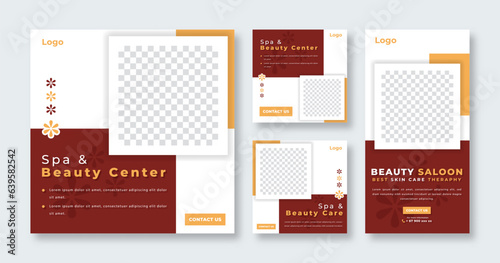 Spa and Beauty Social Media Post for Online Marketing Promotion Banner, Story and Web Internet Ads Flyer