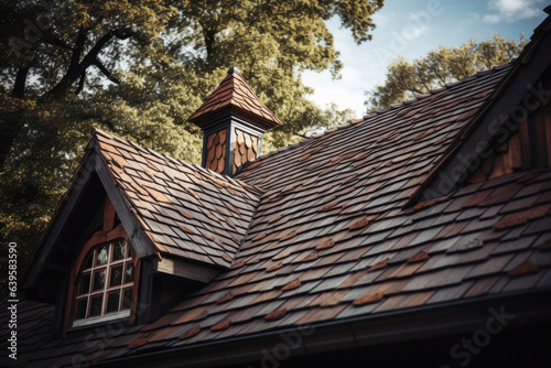 Roof of a house made of modern materials close-up © Veniamin Kraskov