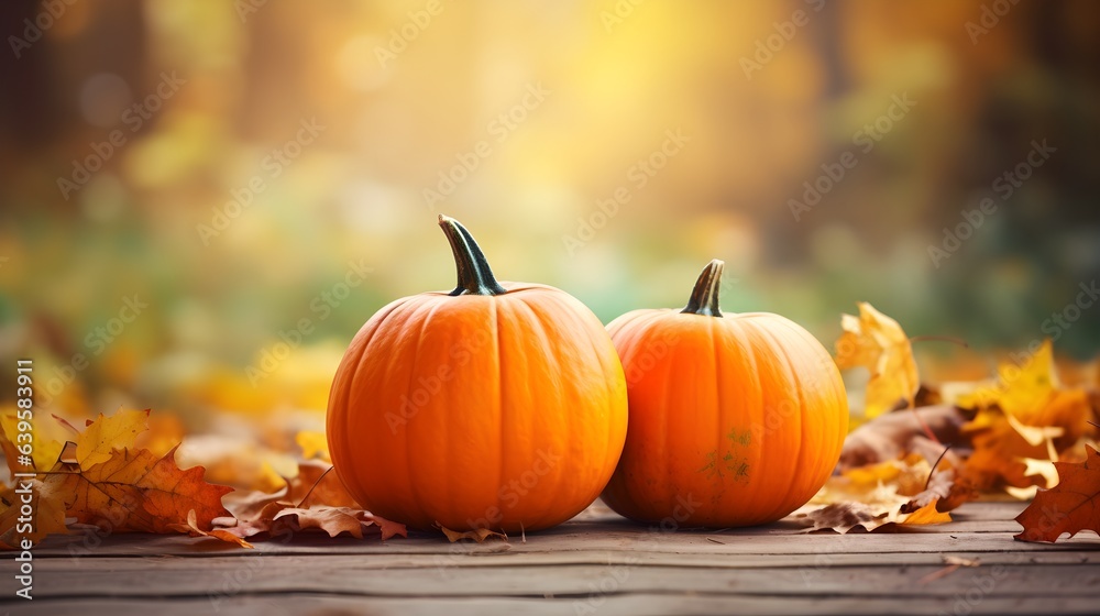 Autumn pumpkin with copy space. banner Autumn pumpkin with copy space. banner