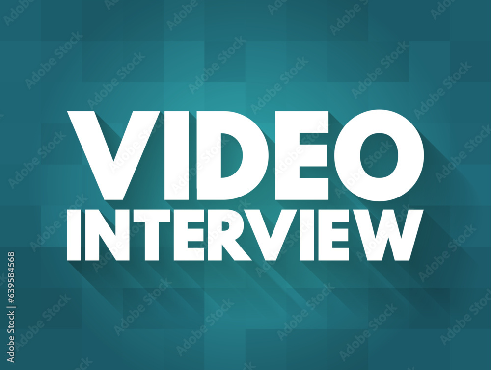 Video Interview is a job interview that takes place remotely and uses video technology as the communication medium, text concept background