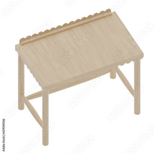 wooden easel isolated on white