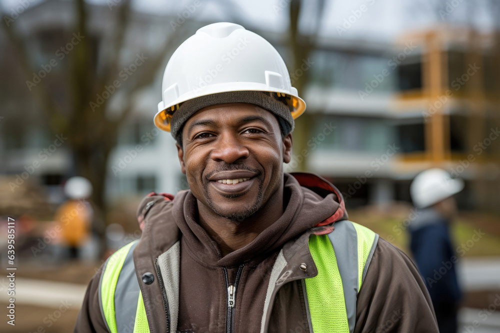 Portrait of a smiling civil engineer worker builder Portrait of a smiling civil engineer worker builder