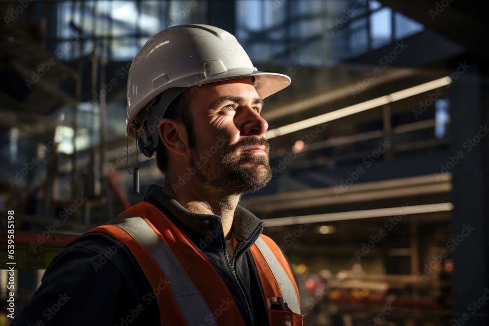 Portrait of man engineer worker in uniform and hardhat Portrait of man engineer worker in uniform and hardhat
