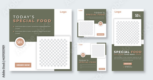 Special Food Restaurant Social Media Post for Online Marketing Promotion Banner, Story and Web Internet Ads Flyer