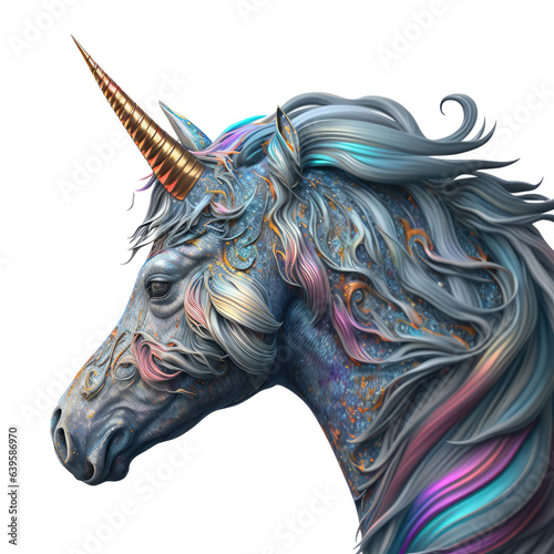 unicorn looking isolated on white