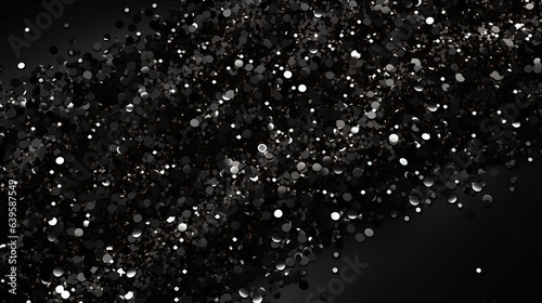 Christmas glamour luxury pattern, black christmas and glitter diamond background. Generative Ai