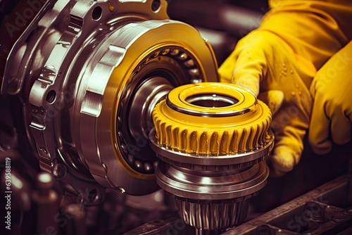 Industrial Maintenance: Grease Lubrication for Gears in Auto Machines - Engineering and Transportation Concept