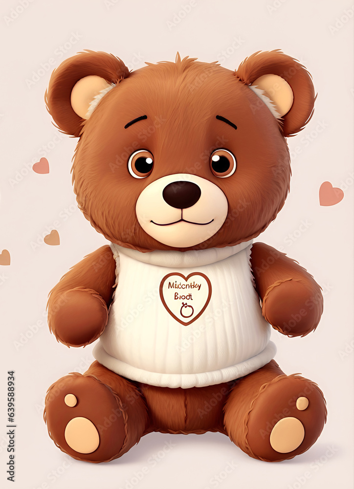 Fototapeta premium Create a clip art illustration featuring an adorable Teddy Bear