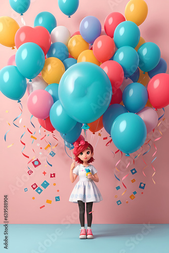 Create a birthday balloon of professionally minimalist