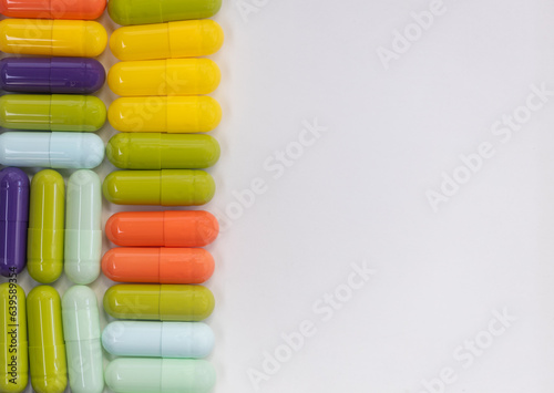 medicine pills on white background