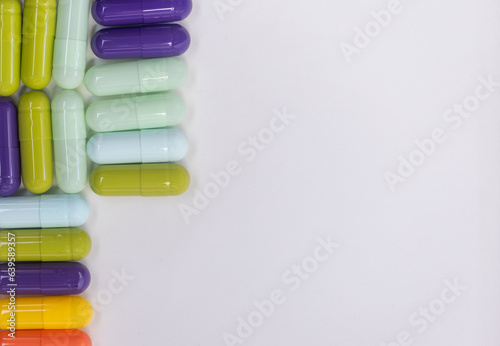 medicine pills on white background