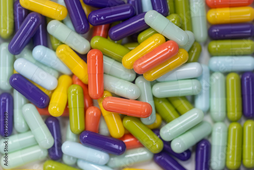 medicine pills on white background
