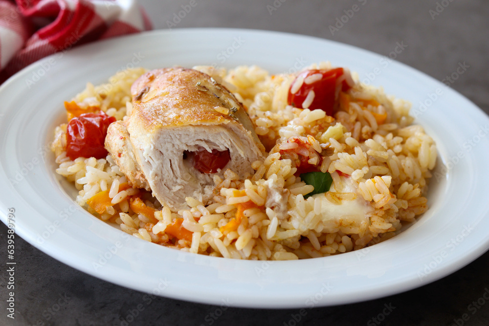 Tomato and mozzarella stuffed chicken breast Tomato and mozzarella stuffed chicken breast