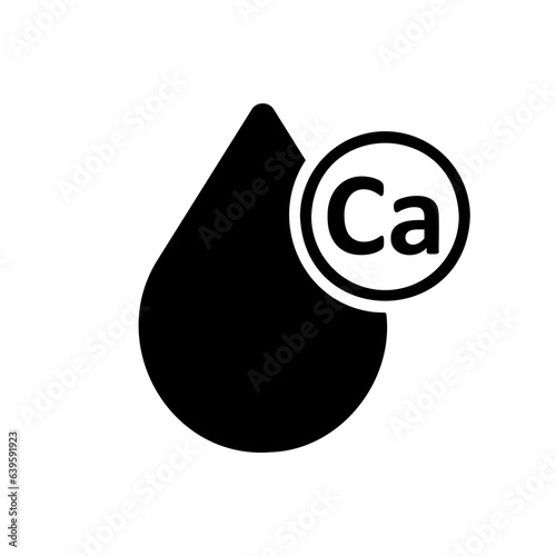 Milk drop with molecule calcium vector icon