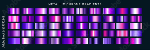 Abstract Metallic Chrome Purple Gradients Collection