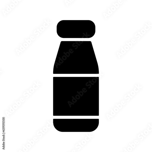 Drinkable yoghurt bottle vector glyph icon